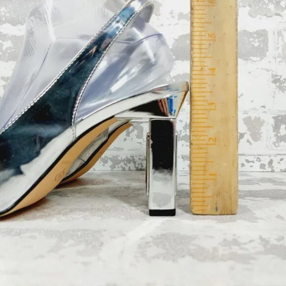 New Katy Perry Women's The Hollow Heel Sling Back Silver Pumps A207 - Picture 2 of 12